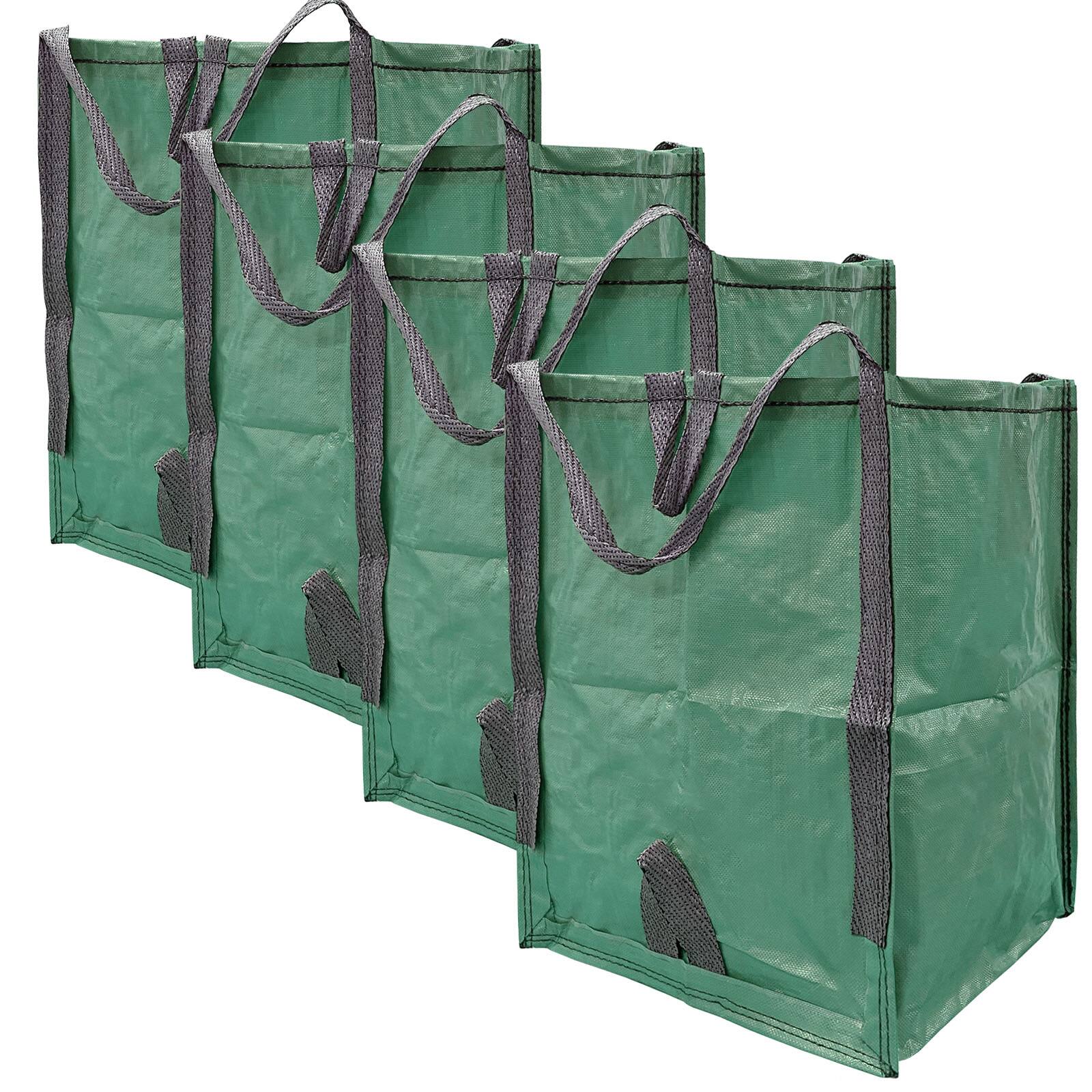 Front. Z-Edge - Improvements by Z-EDGE Heavy Duty Home and Yard Bags - 4-pack - Green.