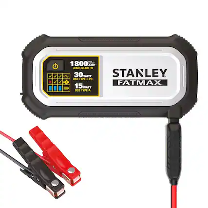 FONE 1800 AOT AMP JUMP-STARTER 30 WATT STANLEY USB TYPE-C PD FATMAX 15 WATT USB TYPE-A