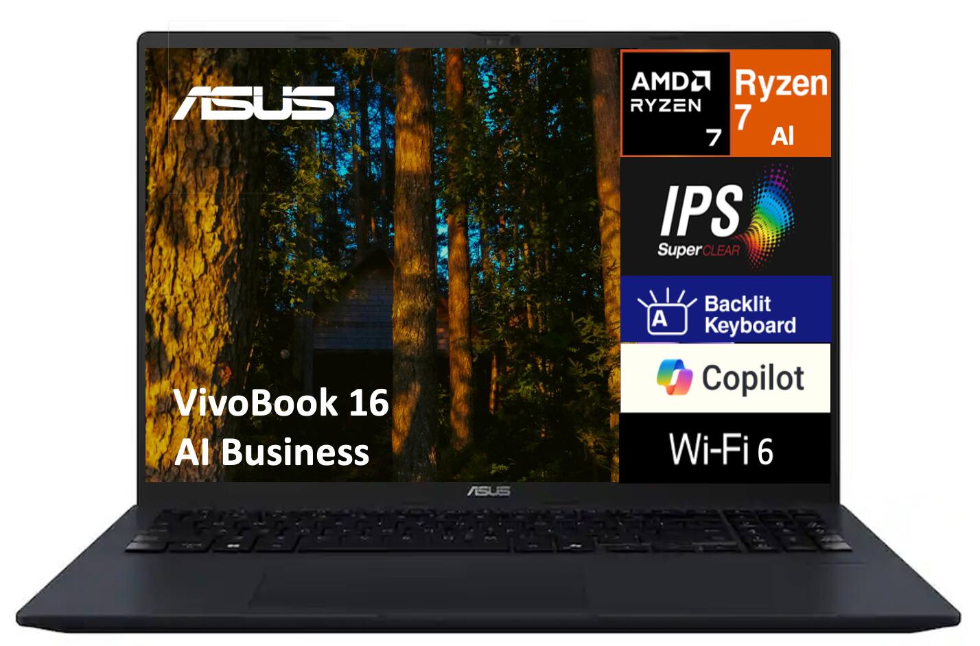 ASUS VivoBook 16 Laptop 16.0 WUXGA (AMD Ryzen AI 7 350, 32GB DDR5