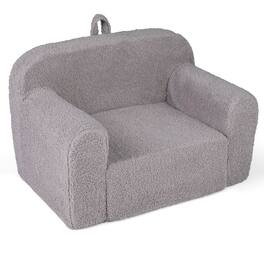 Costway - Kids Couch Portable Toddler Sofa with Handle Anti-slip Base Removable Comfy Chair - Gray
