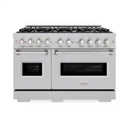 ZLINE - 48 in. Classic Double Oven Dual Fuel Range with 8 Burners (CDRS-48) - Stainless Steel