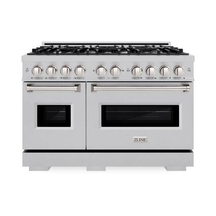 Front. ZLINE - ZLINE 48 in. Classic Double Oven Dual Fuel Range with 8 Burners (CDRS-48) - Stainless Steel.
