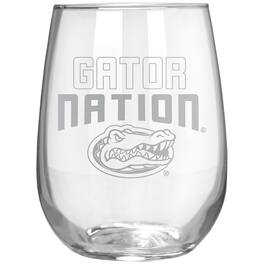 Great American Products - Florida Gators Etched 17oz. Rally Cry Stemless Wine Glass - Multicolor