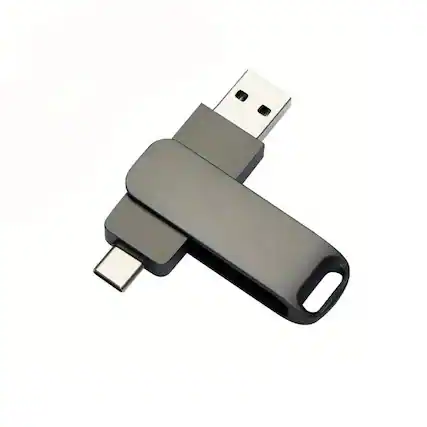 Front. Stock Preferred - 128GB High-Speed USB 3.0 Type-C Flash Drive – Dual Interface, Portable Storage.