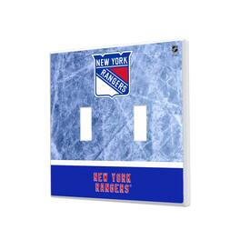 Keyscaper - New York Rangers Wordmark Double Toggle Lightswitch Plate - Multicolor