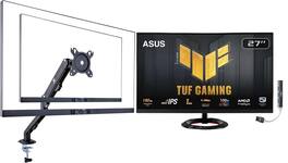 ASUS - TUF Gaming 27" FHD IPS Monitor, Anti-Glare, Flicker Free, AMD FreeSync, HDMI w/DKZ Hub & Ergoflexy Single Mount Arm - Black