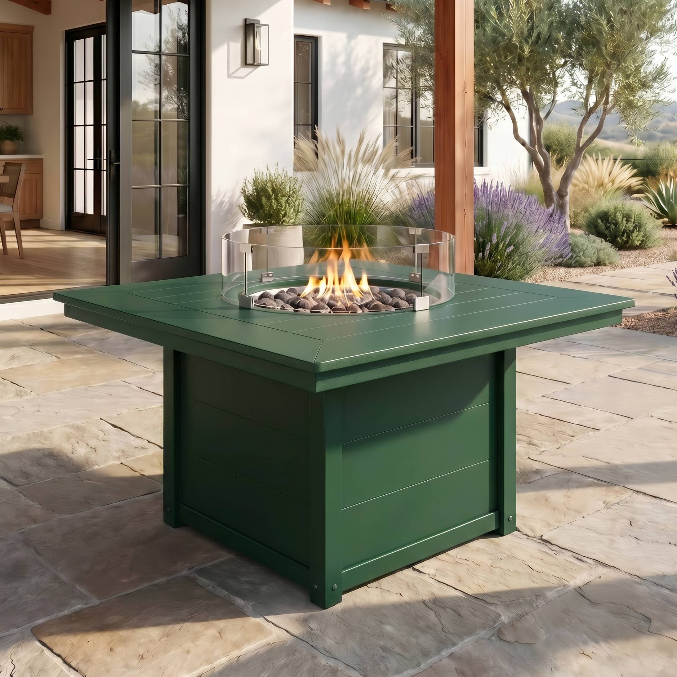 Angle. WestinTrends - WestinTrends Helios 42" Modern Outdoor Patio Propane Square Fire Pit Table.