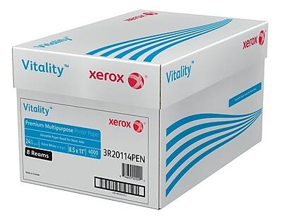 Vitality xerox
Vitality Premium Multipurpose Printer Paper
24% Recycled Paper Good for Most Jobs
8 Reams
8.5 x 11
4000 Sheets
3R20114PEN