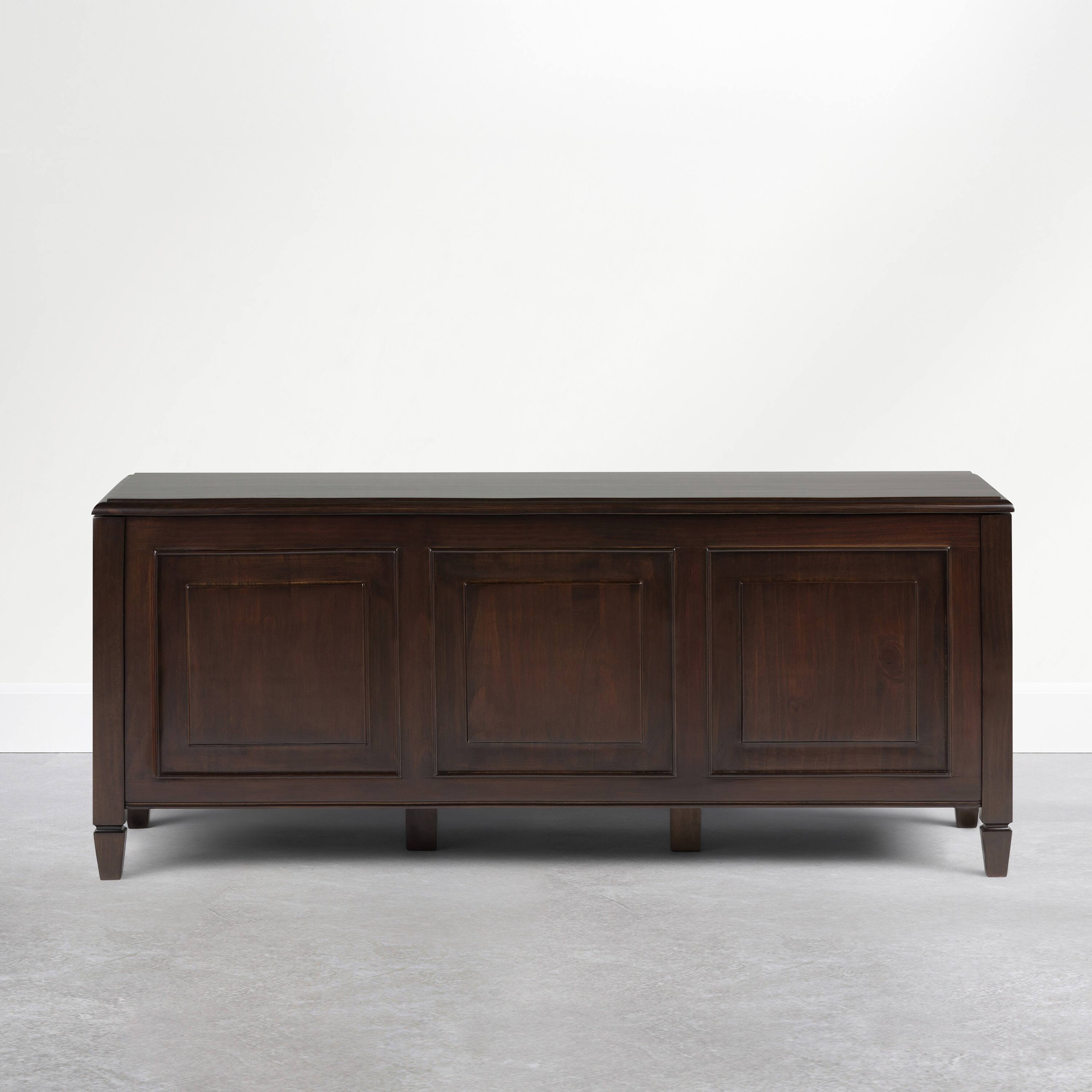 Back. Simpli Home - Connaught 51 inch Wide Solid Wood Storage Bench Trunk, Dark Kona Brown - Dark Kona Brown.