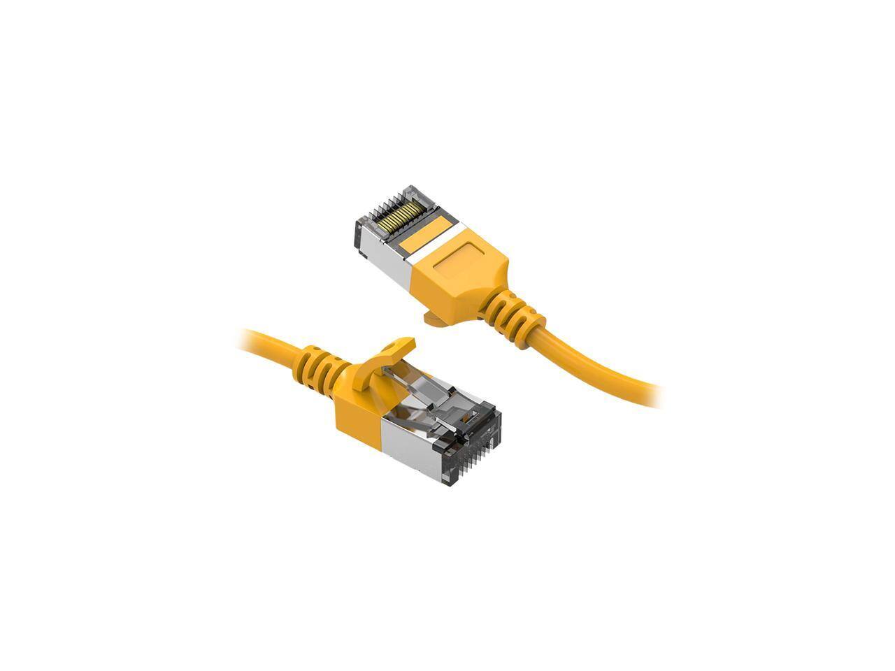 Front. Nippon Labs - Nippon Labs 60CAT8-10-30YW 10ft Cat8 Yellow U/FTP Slim 30AWG 40Gbps RJ45 Patch Cord.