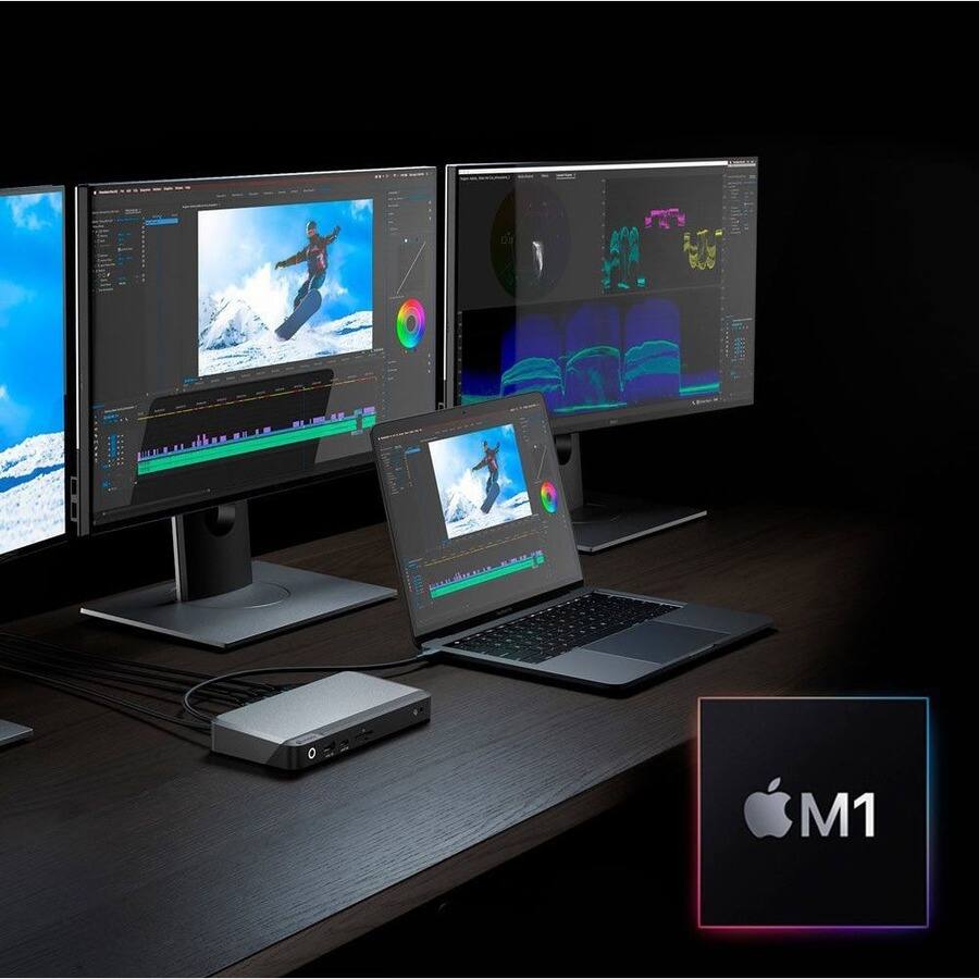 Alt View 2. Alogic - Alogic Universal Dock Triple Display Screen 4K docking station with 100W power delivery PD DP Alt Mode USB-C and USB-A.