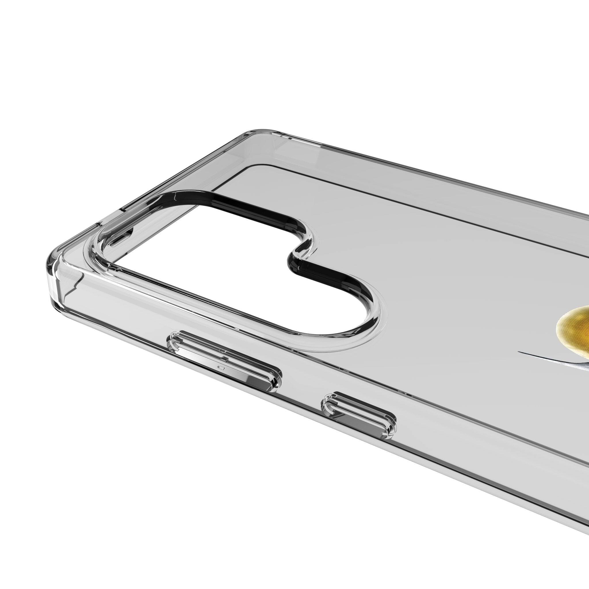 Left. Keyscaper - Marvel Badge Clear Phone Case - Samsung Galaxy S22 Plus - Deadpool Wolverine 2.