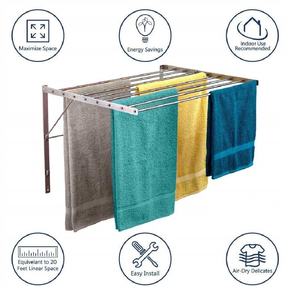 - Maximize Space
- Energy Savings
- Indoor Use Recommended
- Equivalent to 20 Feet Linear Space
- Easy Install
- Air-Dry Delicates