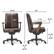 Left. La-Z-Boy - Emerson Bonded Leather Ergonomic Swivel Executive Office Chair - Brown.