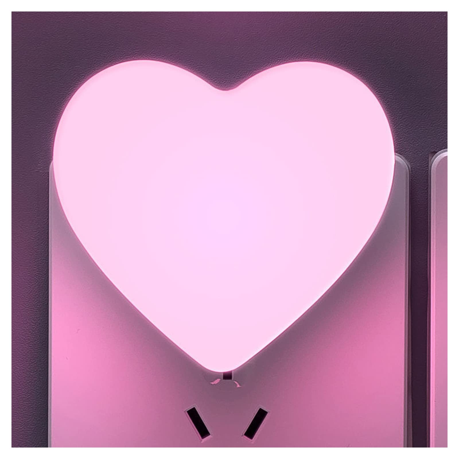 Front. MAGICAL RUBS - Cute Night Lights Heart Shape Nightlight With Light Sensors Auto Dusk To Dawn Sensor Soft Warm White Ideal For... - Pink.