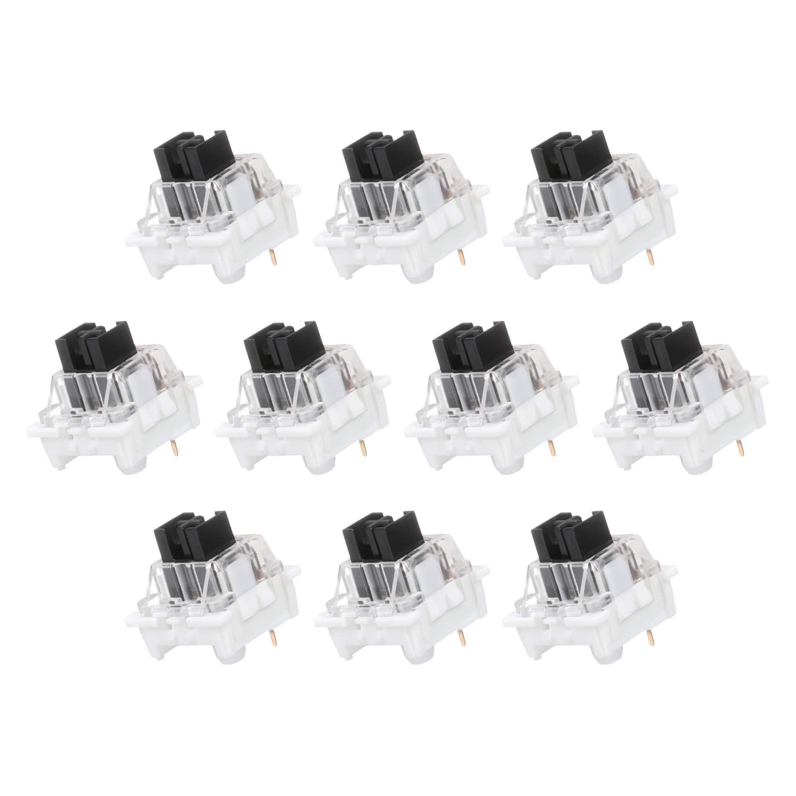 Unique Bargains - 10pcs Keyboard Switches (3-Pin 60gf) Dustproof Pre-Lubed Tactile Linear Switch Replacement for MX Mechanical Keyboard - Black