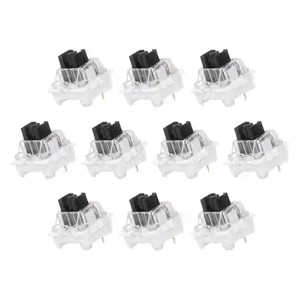 Front. Unique Bargains - 10pcs Keyboard Switches (3-Pin 60gf) Dustproof Pre-Lubed Tactile Linear Switch Replacement for MX Mechanical Keyboard - Black.