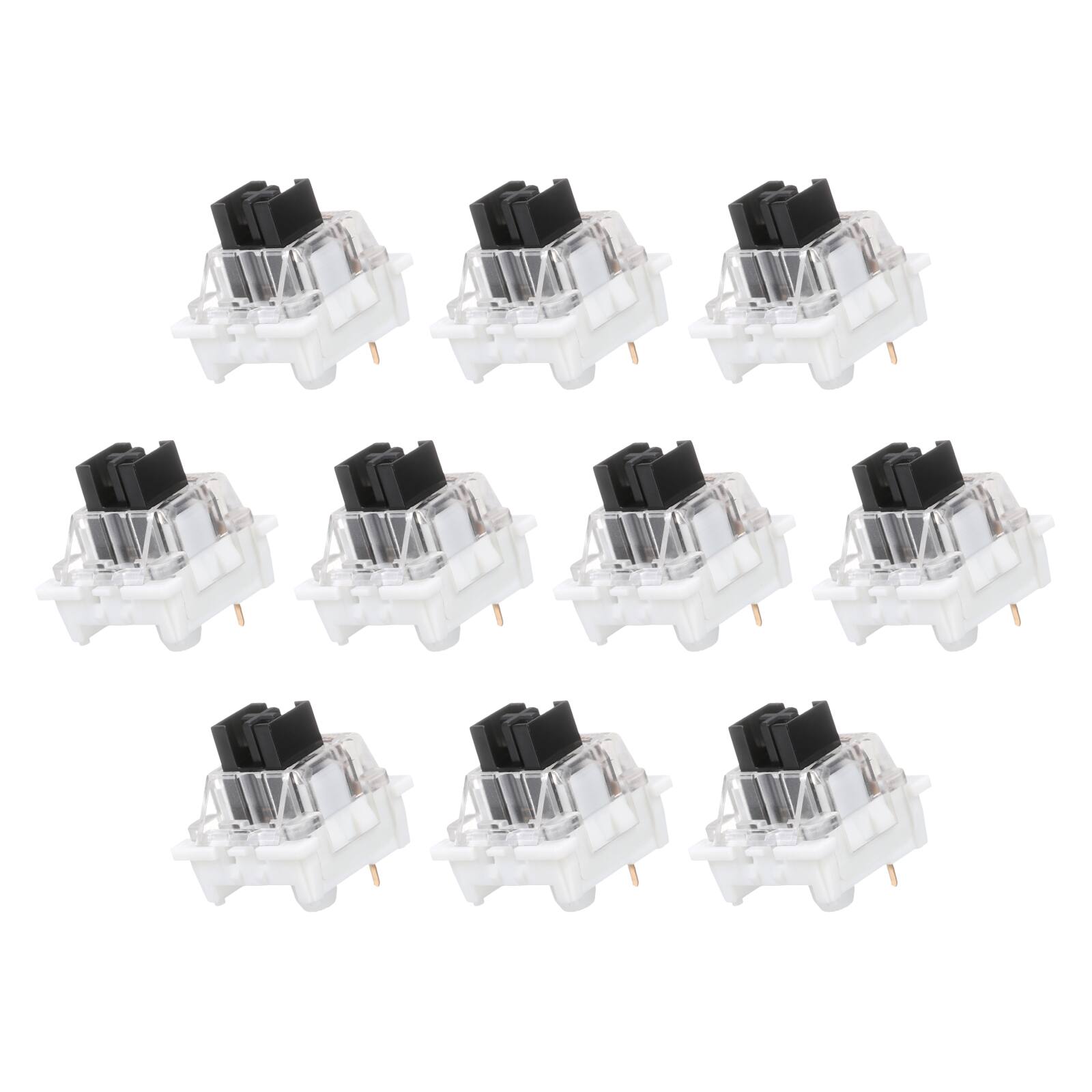 Front. Unique Bargains - 10pcs Keyboard Switches (3-Pin 60gf) Dustproof Pre-Lubed Tactile Linear Switch Replacement for MX Mechanical Keyboard - Black.