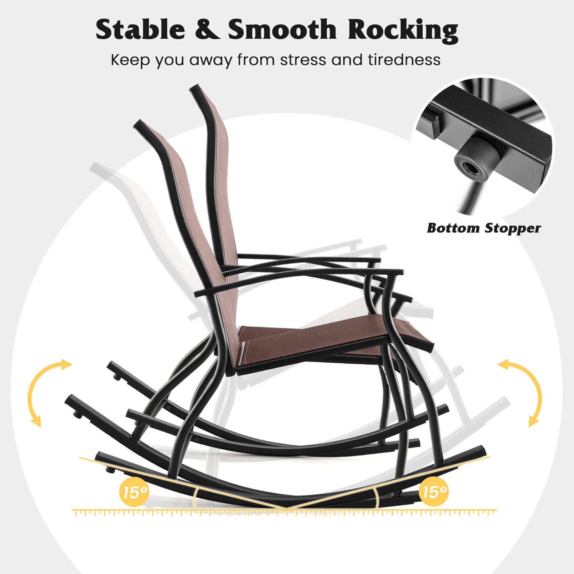 Stable & Smooth Rocking
Keep you away from stress and tiredness
Bottom Stopper
15° 15°