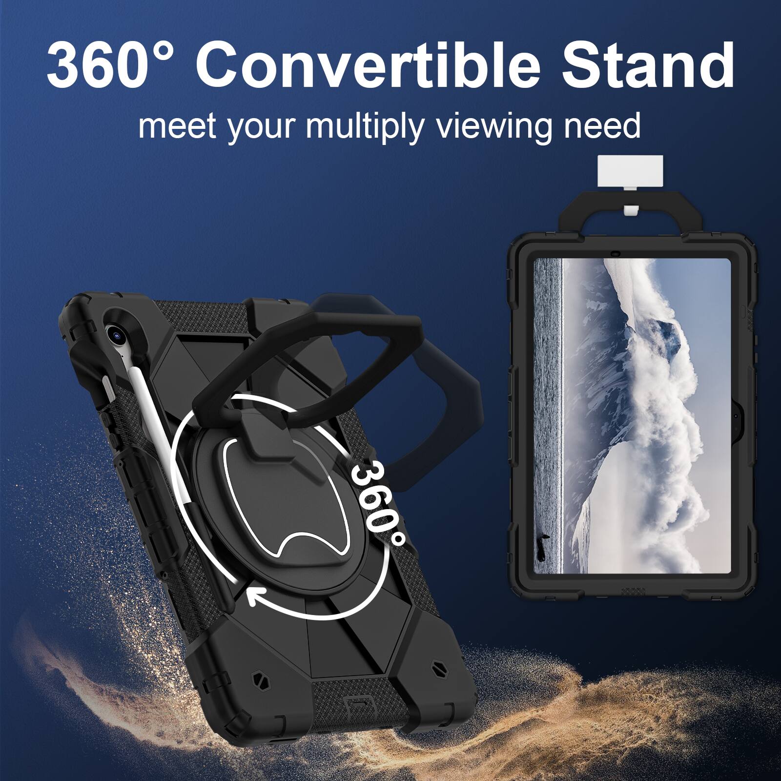 360° Convertible Stand  
meet your multiply viewing need