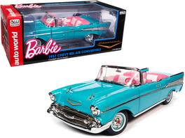 Autoworld - 1957 Chevrolet Bel Air Convertible Interior "Barbie" "Silver Screen Machines" 1/18 - Aqua Blue With Pink