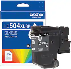 Brother - Genuine LC504XLBK High Yield Ink Cartridge - Black - Front_Zoom