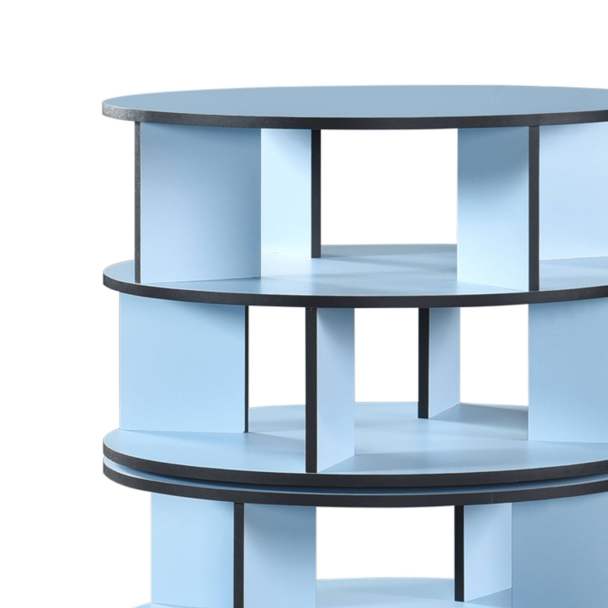 Back. Kings Brand Furniture - Kings Brand Furniture 5-Tier Rotating Shoe Rack, 360° Revolving Lazy Susan Spinning Shoe Rack Tower Storage Organizer - Blue.