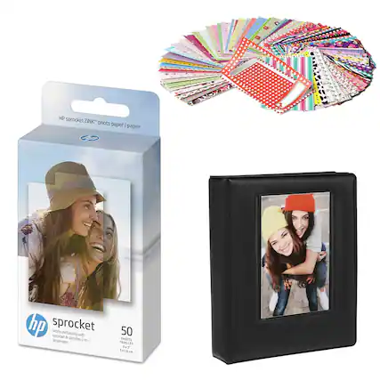 HP sprocket ZINK photo paper / papier
Works exclusively with sprocket & sprocket 2-in-1
50 SHEETS / FEUILLES
2" x 3" / 5 x 8 cm