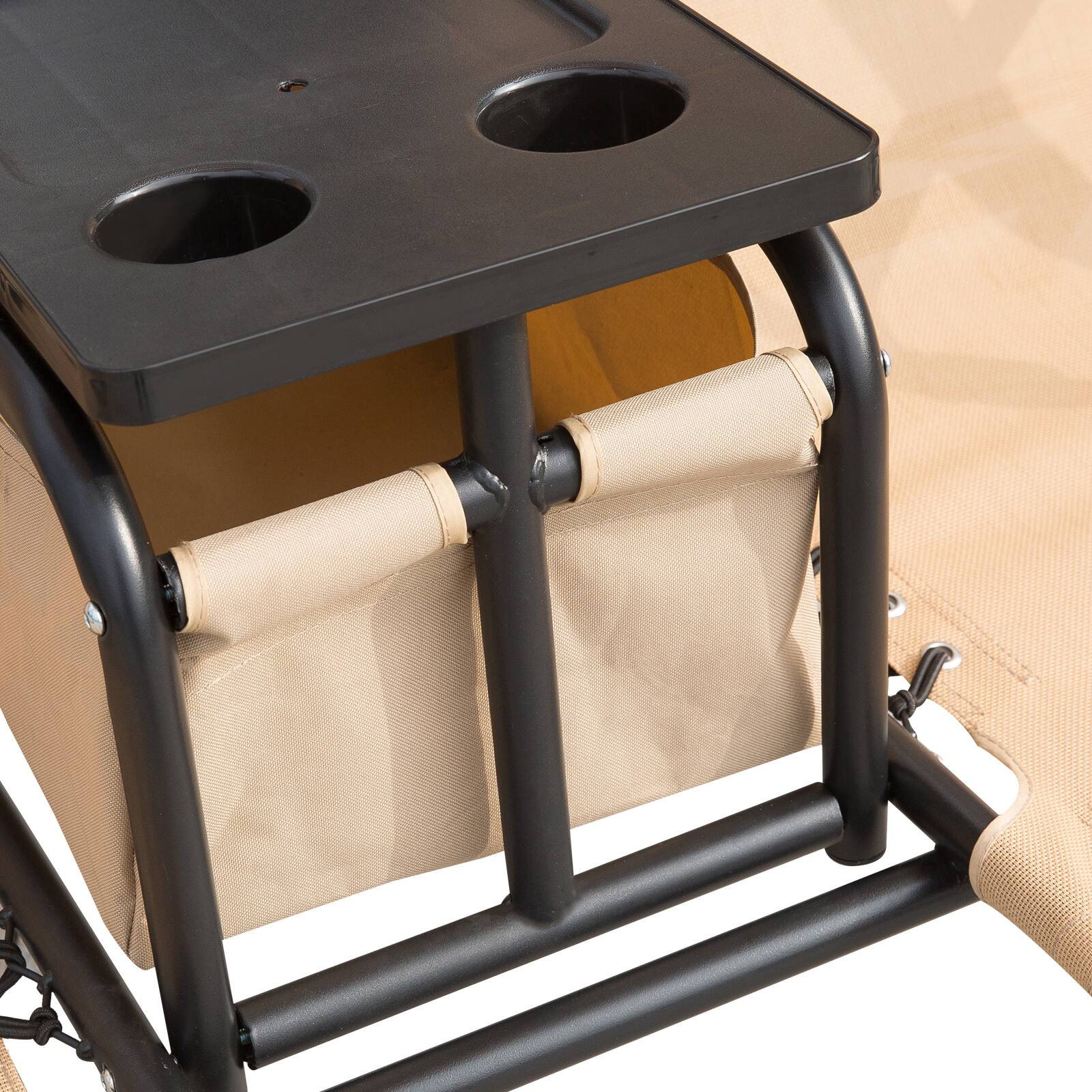 Alt View 5. Outsunny - Outsunny 2-Seat Patio Swing Chair Outdoor Canopy Swing Glider with Pivot Storage Table.