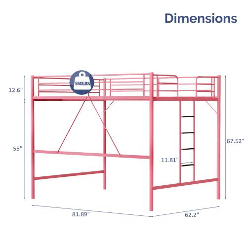 Dimensions: 12.6" x 55" x 67.52" x 11.81" x 81.89" x 62.2"  
Weight Capacity: 550LBS