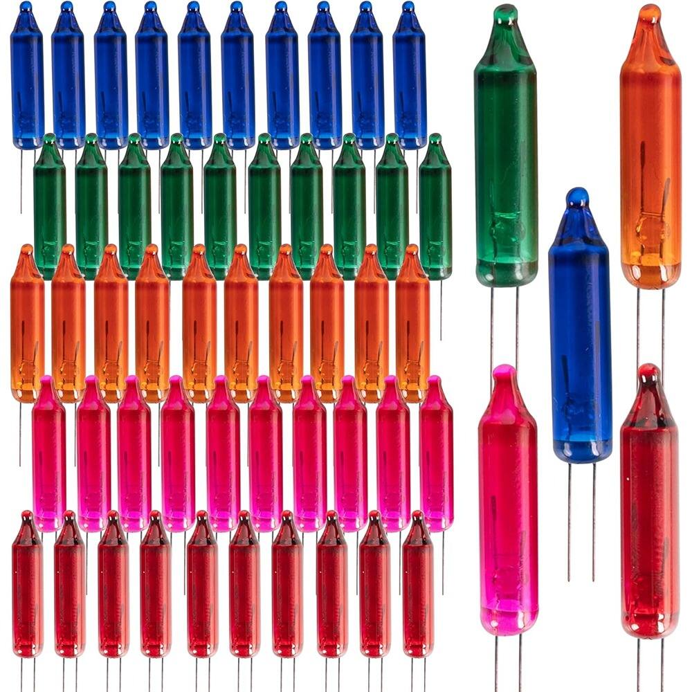 Front. MOSZAR LLC - 200-Pack 2.5V Multicolor Mini Incandescent Christmas Bulbs, 0.42W.