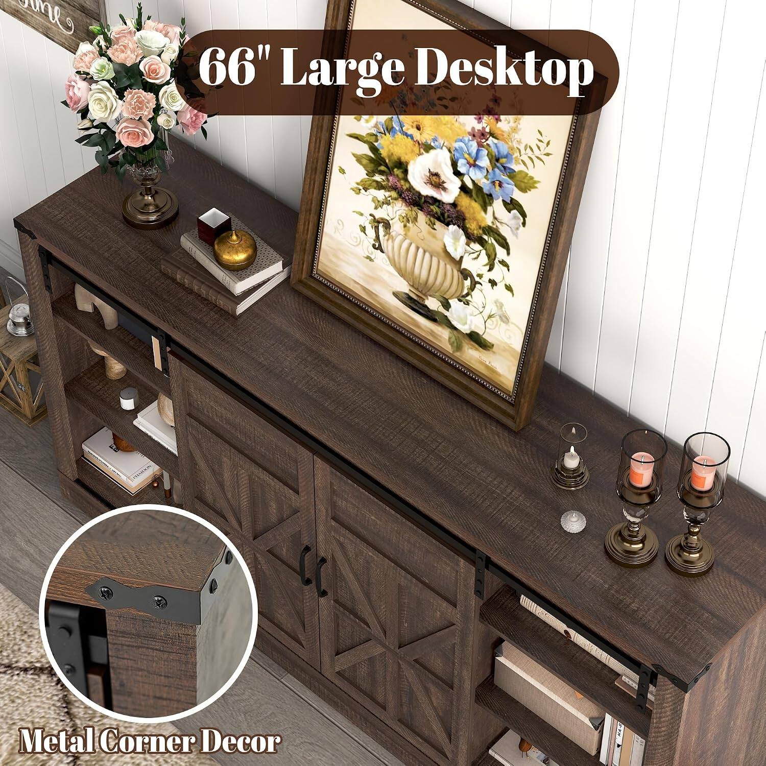 66" Large Desktop  
Metal Corner Decor