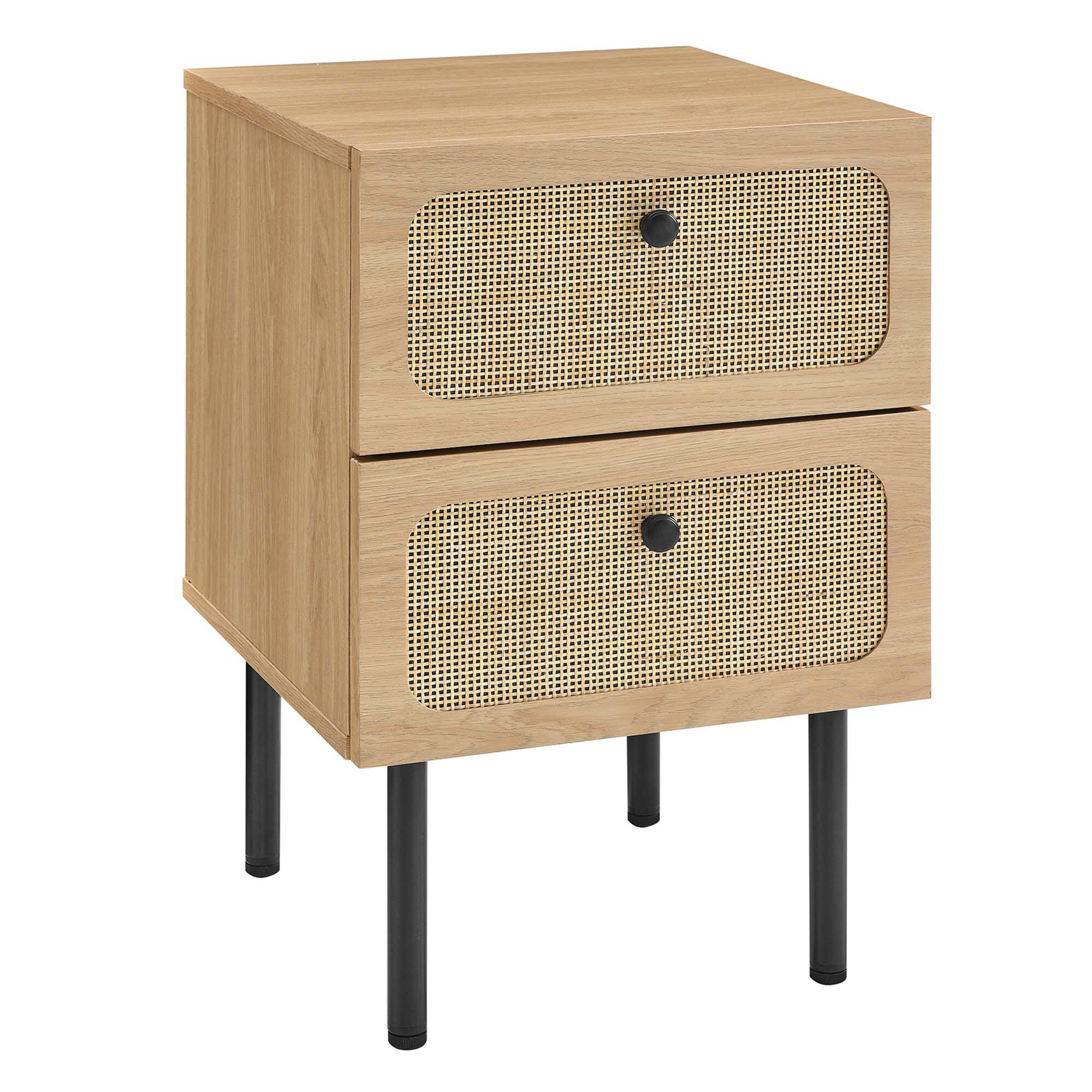 Angle. Modway - Chaucer 2-Drawer Nightstand by Modway - Oak.