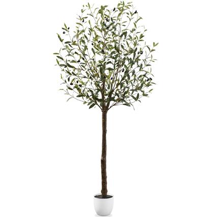 Front. Best Choice Products - Best Choice Products 8Ft Artificial Olive Tree, Lifelike Faux Tree, Home Accent Decor w/ Planter Pot, Realistic Trunk - Green.