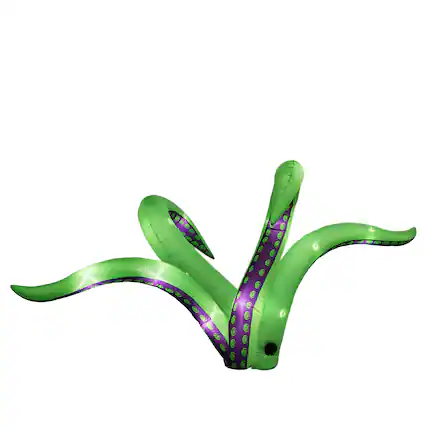 Front. Sunoyar - 6.9ft Halloween Inflatable Octopus Tentacles with LED Lights 2 Pack - Green.