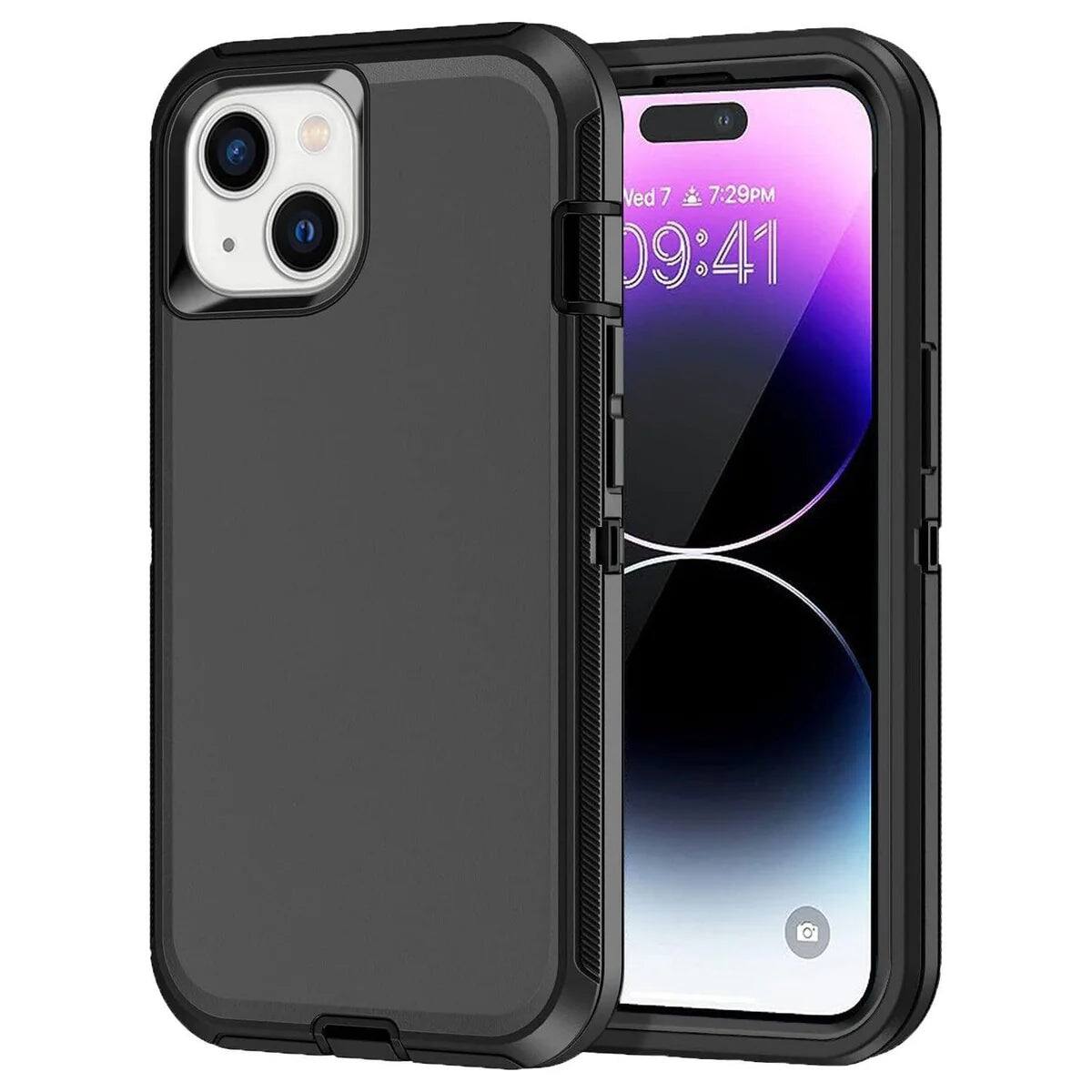 Entronix - Heavy Duty Case for iPhone 13 Mini - Ultimate Triple-Layer Protection - Black