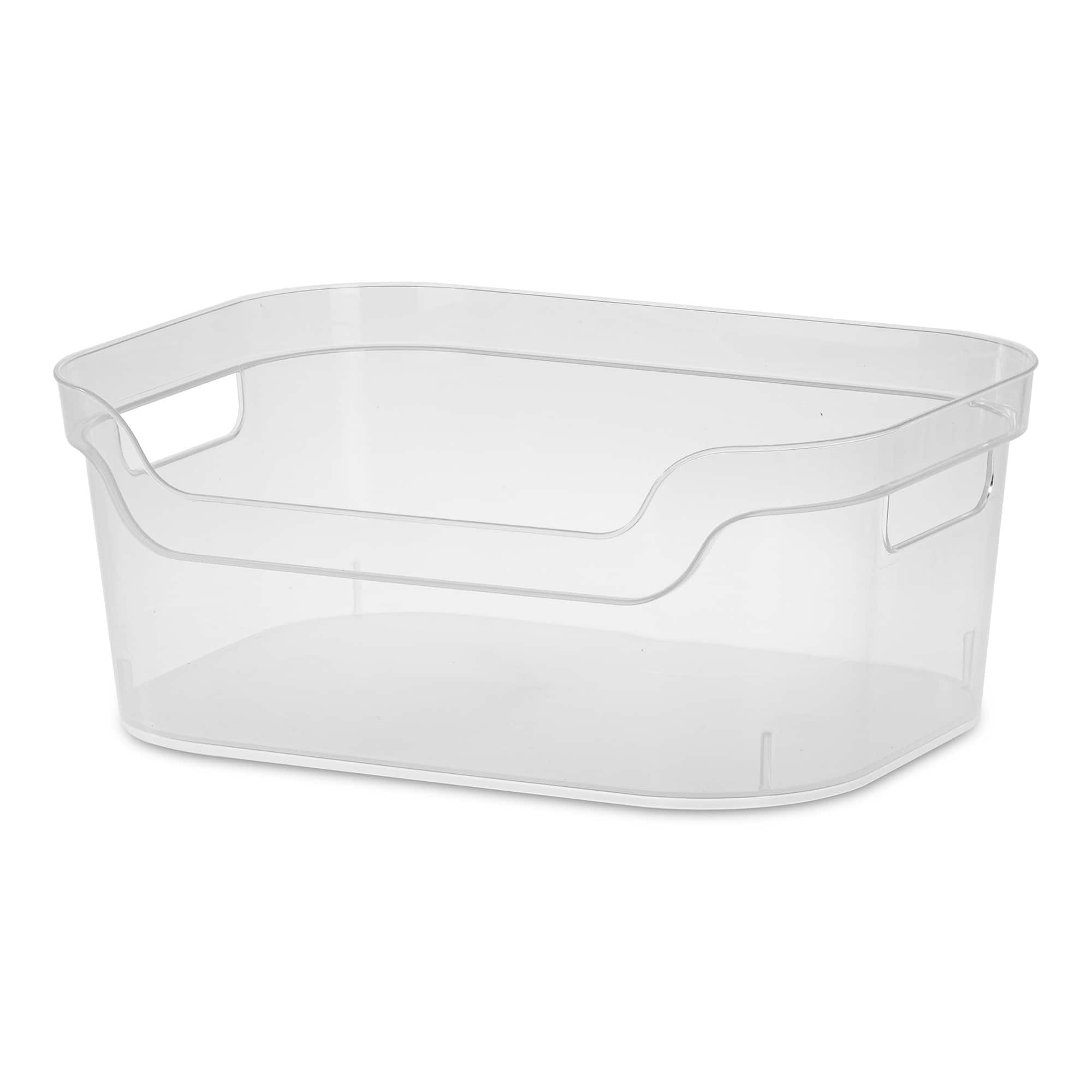 Sterilite - 5.25 x 9.5 x 13 In Open Storage Bin with Carry Handles, 8 Pack - Clear
