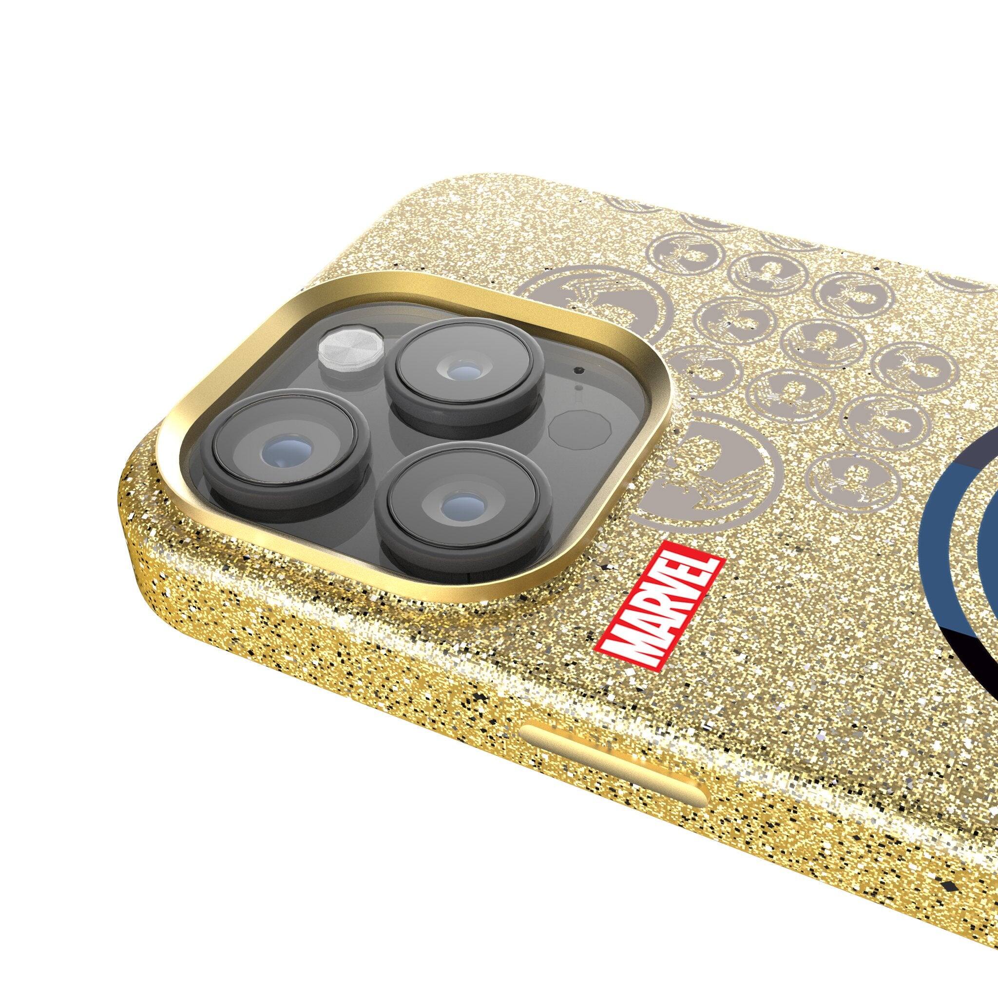 Back. Keyscaper - Marvel Sigil Gold Bling Phone Case - Apple iPhone 15 - Venom.