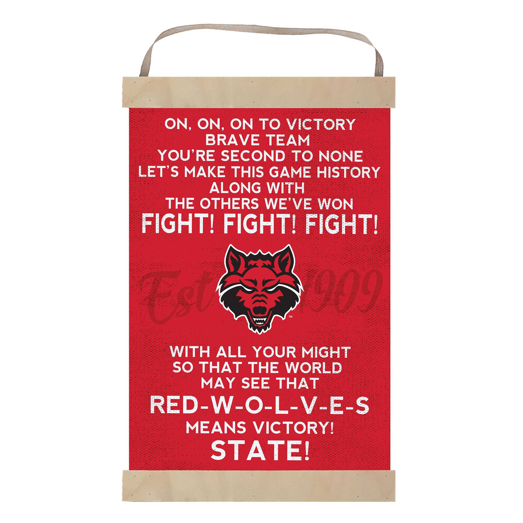 Arkansas State Red Wolves 12'' x 20'' Fight Song Banner Sign