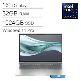 HP - EliteBook 660 G11 16" FHD+ Laptop - AI PC - Intel Core Ultra 7 - 32GB DDR5 - 1TB SSD - Thunderbolt 4 - Win 11Pro - Silver