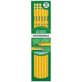 Ticonderoga - The World's Best Pencil Wooden Pencil, 2.2mm, #2 Soft Lead, Dozen (X13882X)