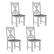 Front. Costway - Wooden Dining Chair Set of 4 with Rubber Wood Frame Elegant Hollowed Backrest - White, Gray.