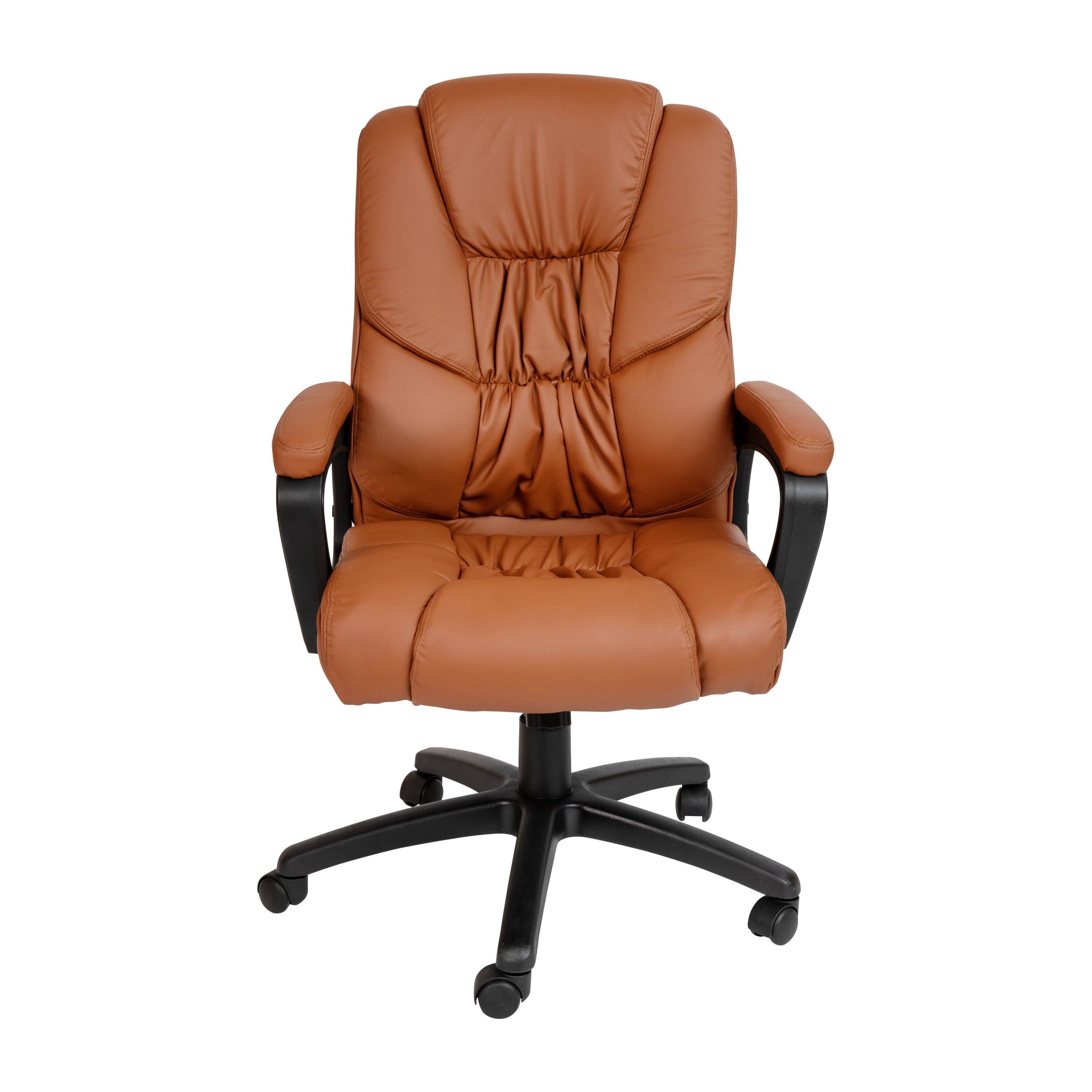 Alt View 7. Emma + Oliver - Big & Tall 400 lb. Rated LeatherSoft Office Chair - Desk Chair - Brown.