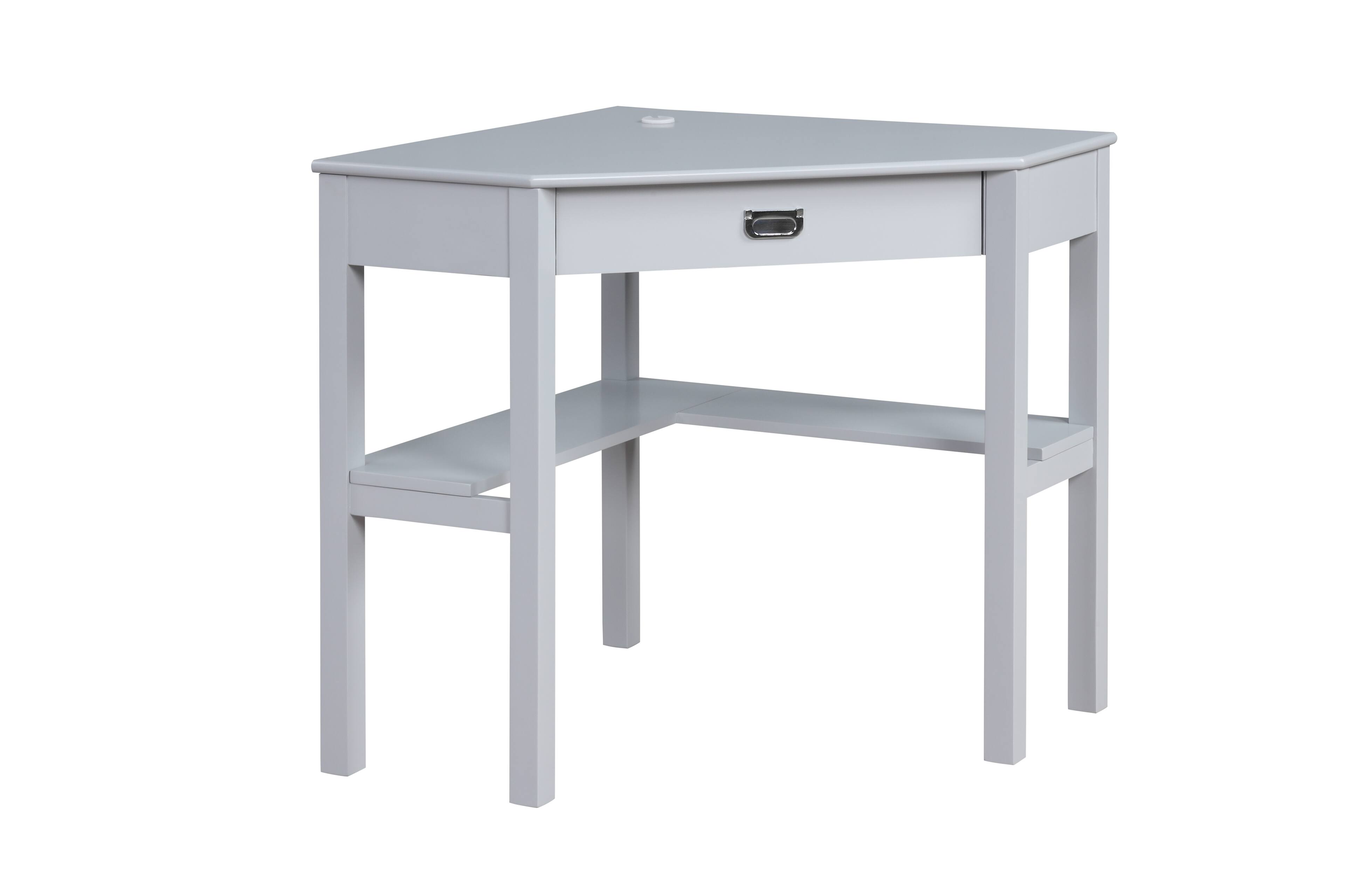 Angle. Linon Home Décor - Penrose Corner Desk With Keyboard Tray - Gray.