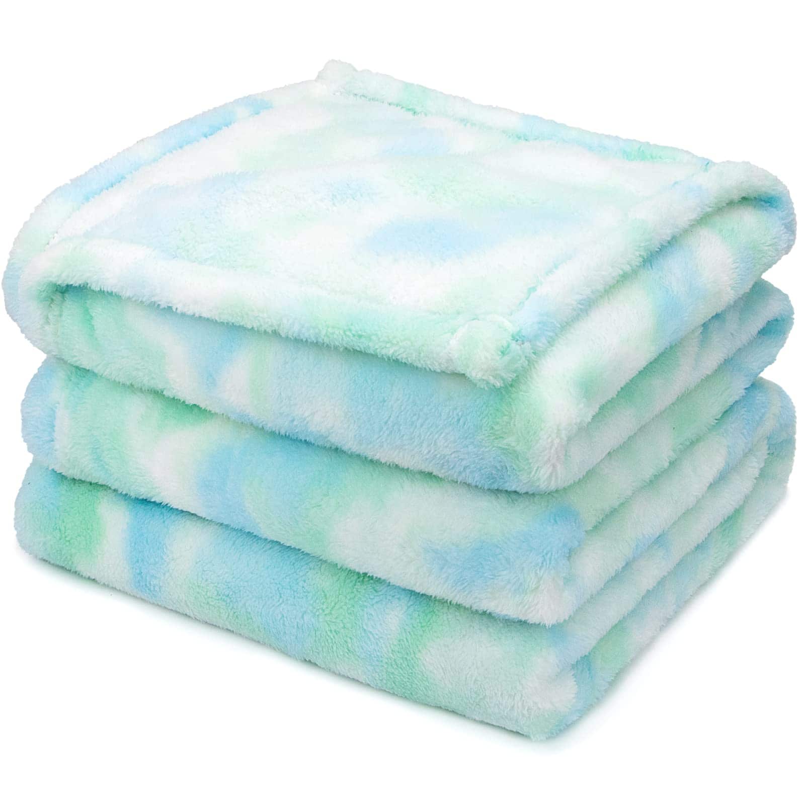 ThinkLink Electronic - Fleece Blanket Purple Throw - 300gsm For Couch Sofa Bed Soft Lightweight Plush Cozy Microfiber Blankets & Throws - Blue Green Baby(40"x50"/ 100x130cm)