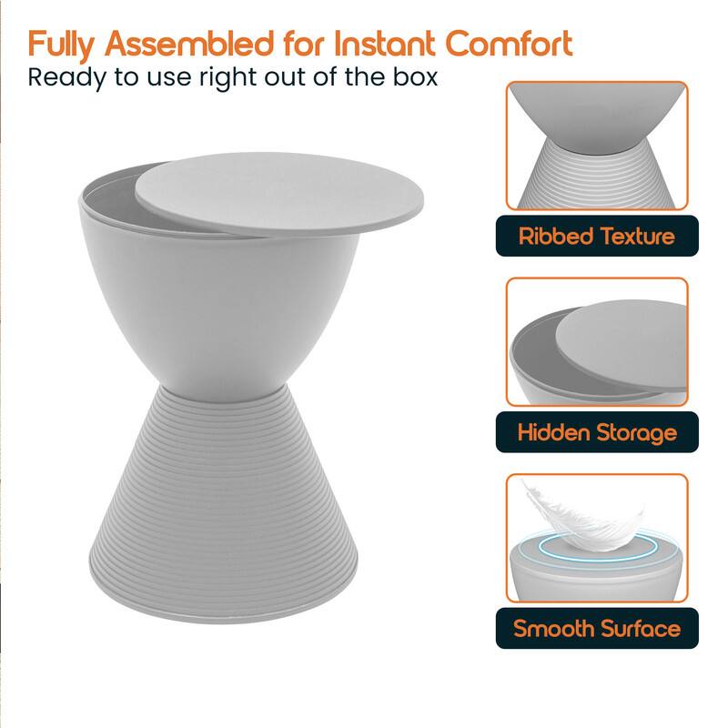 Fully Assembled for Instant Comfort  
Ready to use right out of the box  

- Ribbed Texture  
- Hidden Storage  
- Smooth Surface