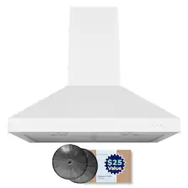 Hauslane - 30 inches - Convertible - Wall Range Hood - Matte White