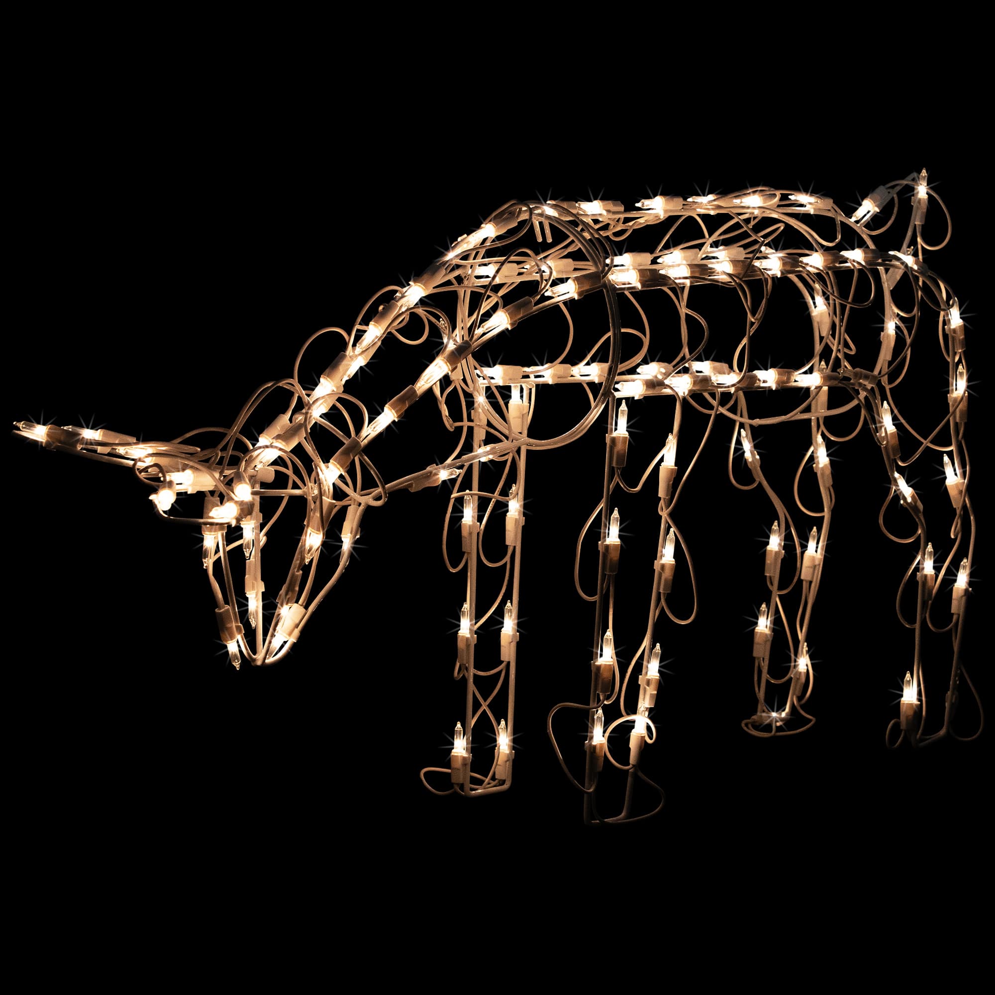 Northlight - Lighted Feeding Reindeer Outdoor Christmas Decoration - 25" - Clear Lights - White