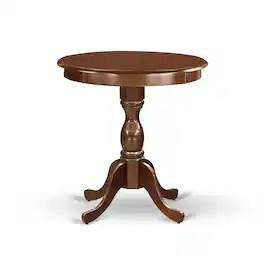 East West Furniture - ESNF3-MAH-W - 3-Pc Dining Room Table Set - 2 Wooden Dining Chairs and 1 Kitchen Dining Table - Mahogany
