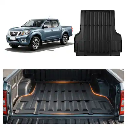 Front. VEVOR - Truck Bed Mat, TPE, Compatible with 2022-2026 Nissan Frontier Bed, Heavy Duty Custom Fit, All Weather Protection Pickup - Black.